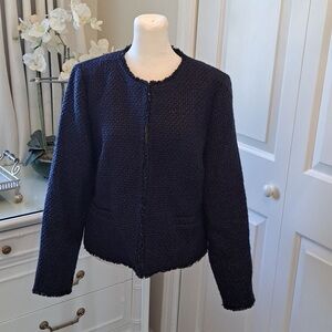 J. Crew Midnight Blue Textured Blazer